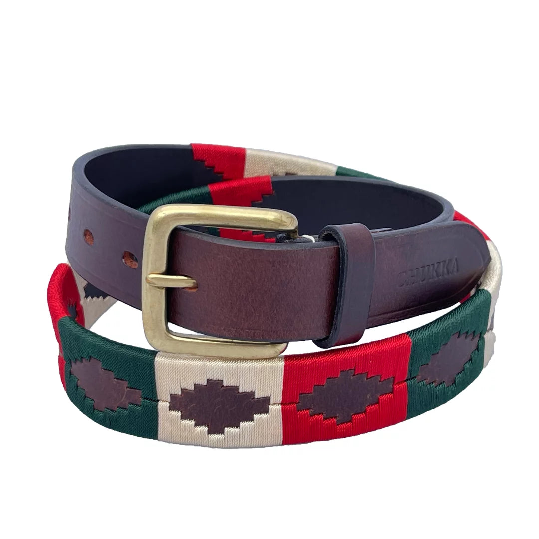 Chukka MATEO Polo Belt Red Champ Emerald Green