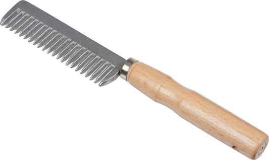 Aluminium Mane Comb with Wooden Handle