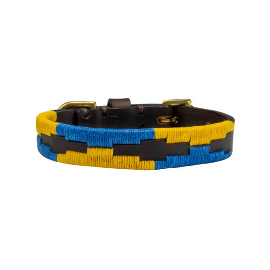 BR Polo Dog Collar (Navy, Sky Blue, Yellow Stripe)