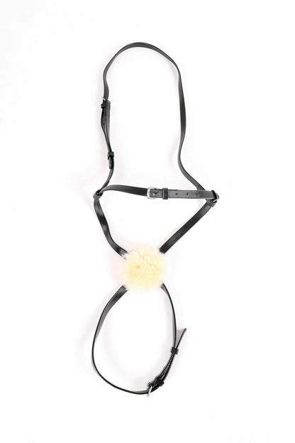 Breeze Up Grackle Noseband Sheepskin No Ring - Black, Pony