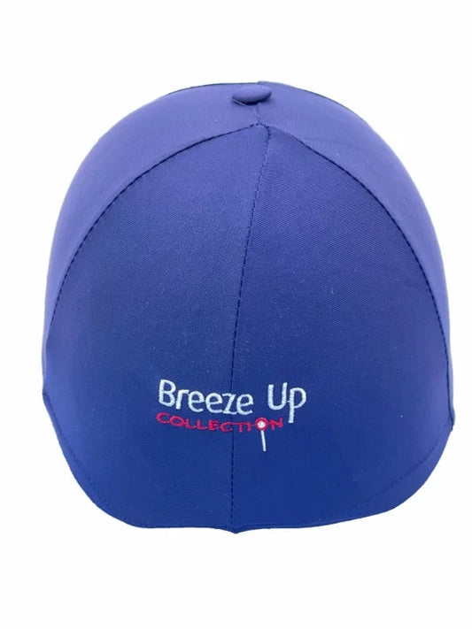 Breeze Up Lycra Hat Cover Navy (BUTTON top)