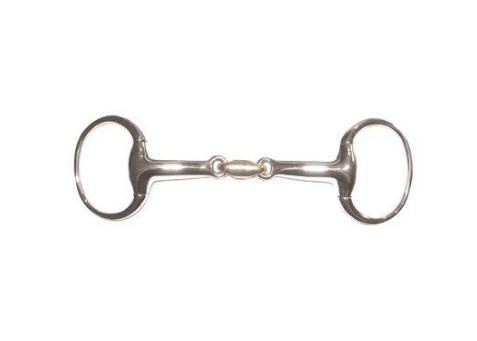 Breeze Up Eggbutt Brass Lozenge Snaffle